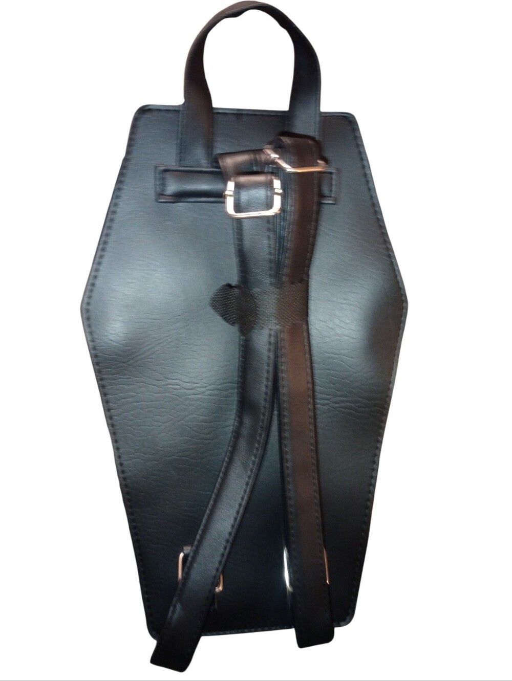 Spirit Coffin Black and Burgundy Quilted Coffin Crossbody Bag, NWT - Picture 5 of 8